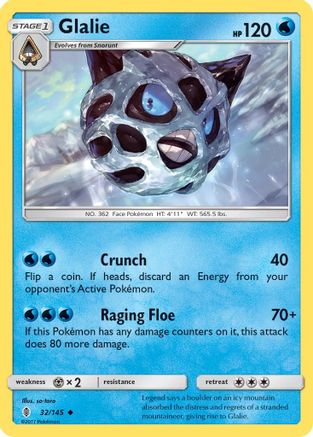Glalie (32/145) [Sun & Moon: Guardians Rising] Reverse Holofoil