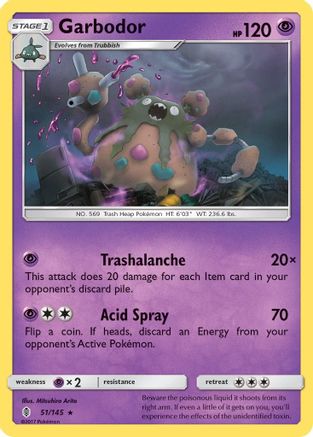 Garbodor (51/145) [Sun & Moon: Guardians Rising] Reverse Holofoil