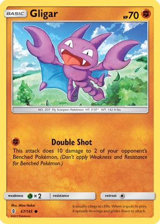 Gligar (67/145) [Sun & Moon: Guardians Rising] Reverse Holofoil