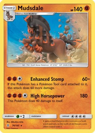 Mudsdale (76/145) [Sun & Moon: Guardians Rising] Reverse Holofoil