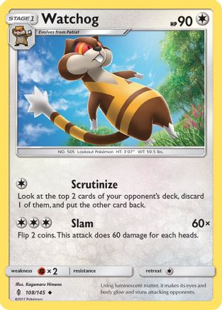 Watchog (108/145) [Sun & Moon: Guardians Rising] Reverse Holofoil