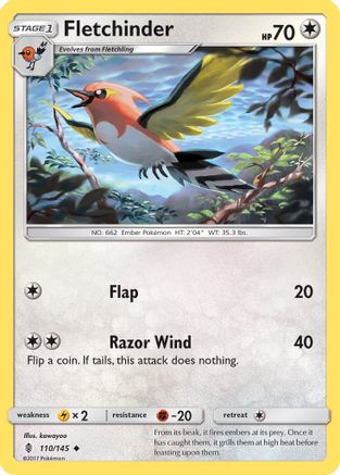 Fletchinder (110/145) [Sun & Moon: Guardians Rising] Reverse Holofoil
