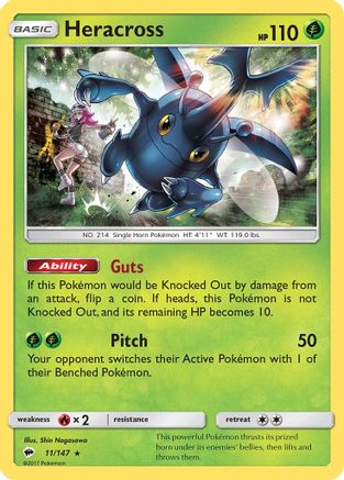 Heracross (11/147) [Sun & Moon: Burning Shadows] Reverse Holofoil