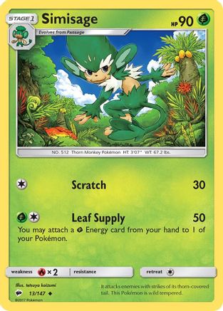 Simisage (13/147) [Sun & Moon: Burning Shadows] Reverse Holofoil