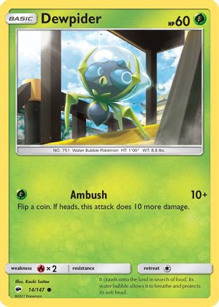 Dewpider (14/147) [Sun & Moon: Burning Shadows] Reverse Holofoil