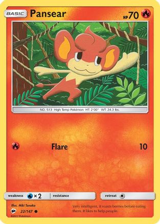 Pansear (22/147) [Sun & Moon: Burning Shadows] Reverse Holofoil