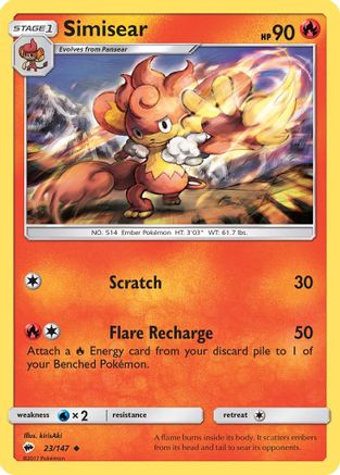Simisear (23/147) [Sun & Moon: Burning Shadows] Reverse Holofoil