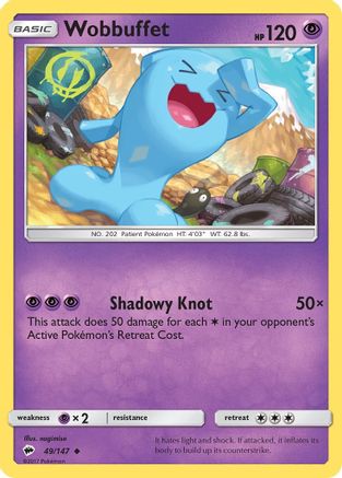Wobbuffet (49/147) [Sun & Moon: Burning Shadows] Reverse Holofoil
