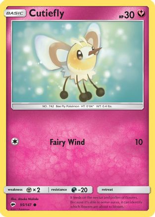 Cutiefly (95/147) [Sun & Moon: Burning Shadows] Reverse Holofoil