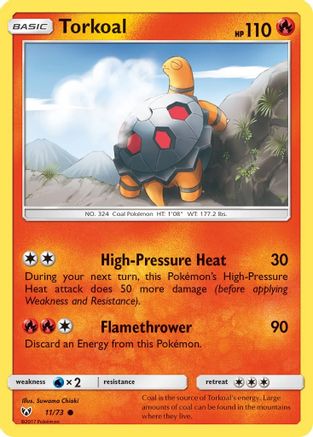 Torkoal (11/73) [Sun & Moon: Shining Legends] Reverse Holofoil