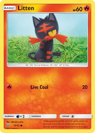 Litten (15/73) [Sun & Moon: Shining Legends] Reverse Holofoil