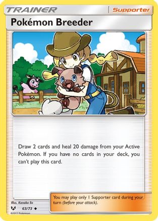 Pokemon Breeder (63/73) [Sun & Moon: Shining Legends] Reverse Holofoil