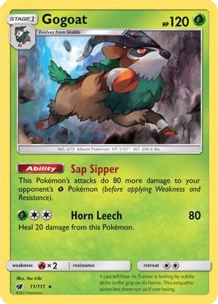 Gogoat (11/111) [Sun & Moon: Crimson Invasion] Reverse Holofoil