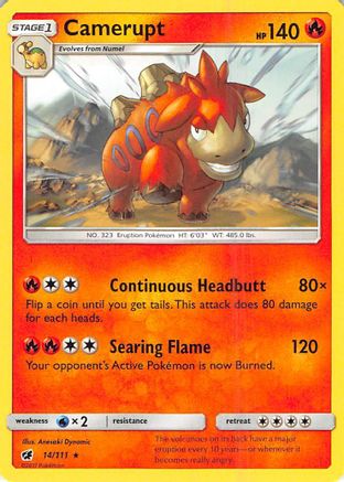 Camerupt (14/111) [Sun & Moon: Crimson Invasion] Reverse Holofoil