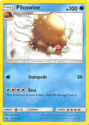 Piloswine (20/111) [Sun & Moon: Crimson Invasion] Reverse Holofoil