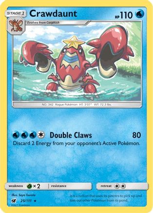 Crawdaunt (25/111) [Sun & Moon: Crimson Invasion] Reverse Holofoil