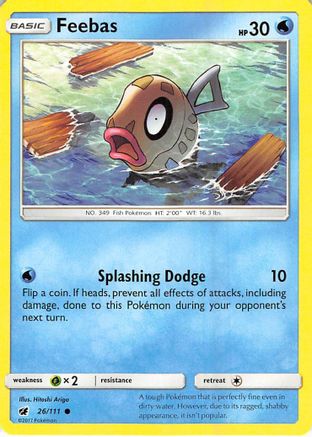 Feebas (26/111) [Sun & Moon: Crimson Invasion] Reverse Holofoil
