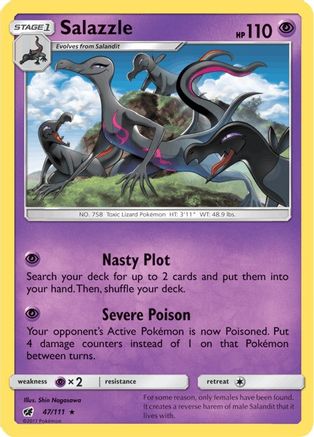 Salazzle (47/111) [Sun & Moon: Crimson Invasion] Reverse Holofoil