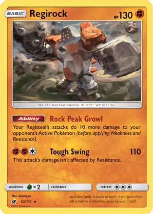 Regirock (53/111) [Sun & Moon: Crimson Invasion] Reverse Holofoil