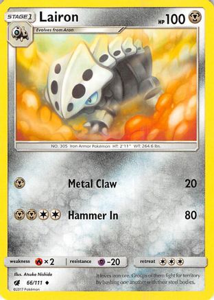 Lairon (66/111) [Sun & Moon: Crimson Invasion] Reverse Holofoil