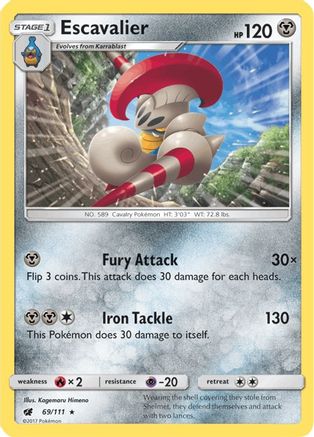 Escavalier (69/111) [Sun & Moon: Crimson Invasion] Reverse Holofoil