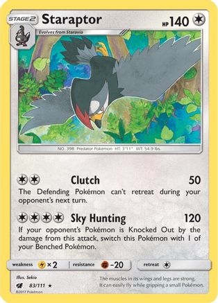 Staraptor (83/111) [Sun & Moon: Crimson Invasion] Reverse Holofoil