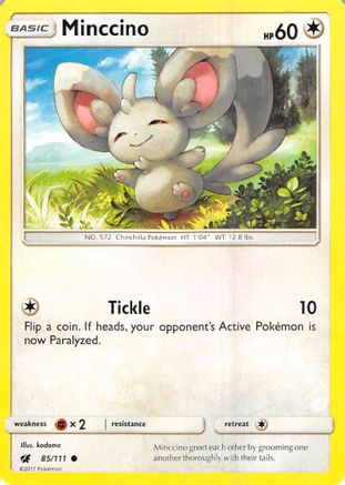 Minccino (85/111) [Sun & Moon: Crimson Invasion] Reverse Holofoil