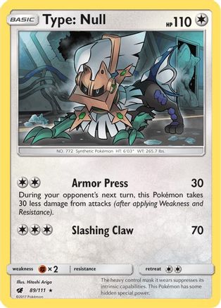 Type: Null (89/111) [Sun & Moon: Crimson Invasion] Reverse Holofoil