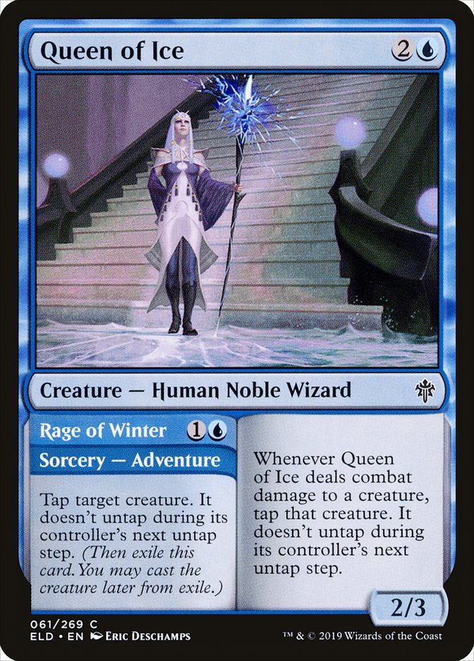 Queen of Ice // Rage of Winter [Throne of Eldraine] Foil