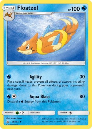 Floatzel (36/156) [Sun & Moon: Ultra Prism] Reverse Holofoil