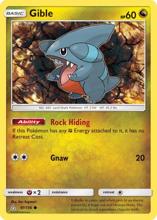 Gible (97/156) [Sun & Moon: Ultra Prism] Reverse Holofoil