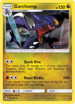 Garchomp (99/156) [Sun & Moon: Ultra Prism] Reverse Holofoil