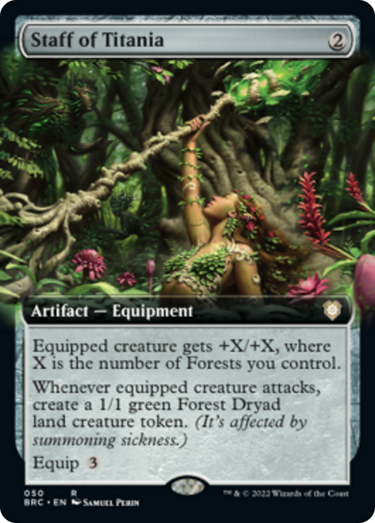 Staff of Titania (Extended Art) [The Brothers' War Commander] Foil