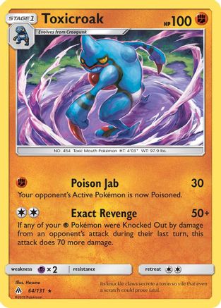 Toxicroak (64/131) [Sun & Moon: Forbidden Light] Reverse Holofoil