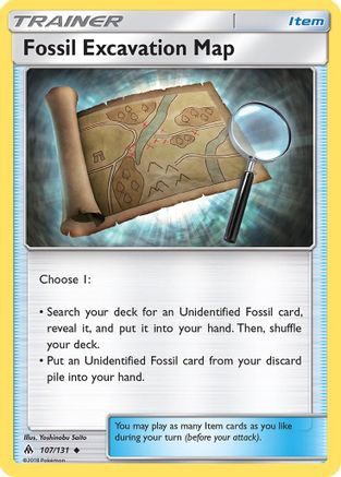 Fossil Excavation Map (107/131) [Sun & Moon: Forbidden Light] Reverse Holofoil