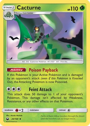 Cacturne (20/168) [Sun & Moon: Celestial Storm] Reverse Holofoil