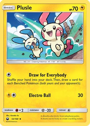 Plusle (53/168) [Sun & Moon: Celestial Storm] Reverse Holofoil