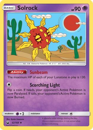 Solrock (62/168) [Sun & Moon: Celestial Storm] Reverse Holofoil