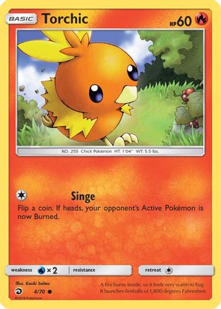 Torchic (4/70) [Sun & Moon: Dragon Majesty] Reverse Holofoil