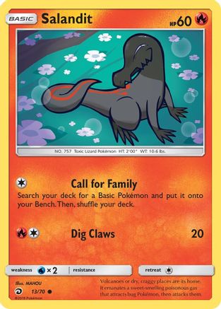 Salandit (13/70) [Sun & Moon: Dragon Majesty] Reverse Holofoil