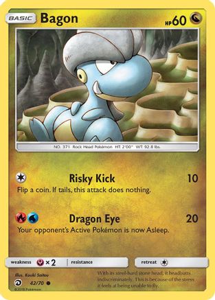 Bagon (42/70) [Sun & Moon: Dragon Majesty] Reverse Holofoil