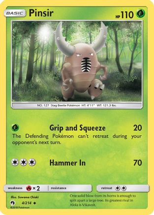 Pinsir (4/214) [Sun & Moon: Lost Thunder] Reverse Holofoil