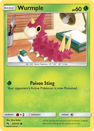Wurmple (24/214) [Sun & Moon: Lost Thunder] Reverse Holofoil