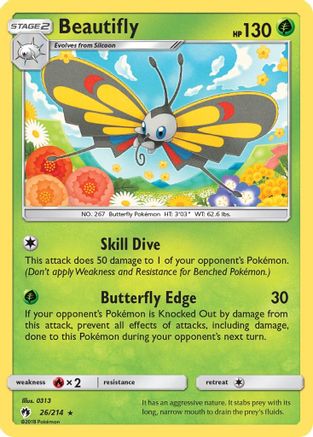 Beautifly (26/214) [Sun & Moon: Lost Thunder] Reverse Holofoil