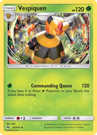 Vespiquen (32/214) [Sun & Moon: Lost Thunder] Reverse Holofoil