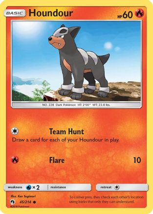 Houndour (45/214) [Sun & Moon: Lost Thunder] Reverse Holofoil