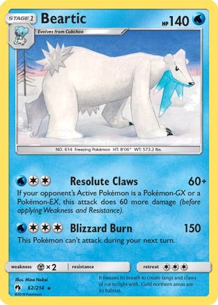 Beartic (62/214) [Sun & Moon: Lost Thunder] Reverse Holofoil
