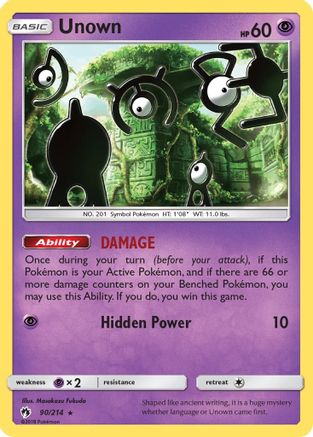Unown (90/214) [Sun & Moon: Lost Thunder] Reverse Holofoil