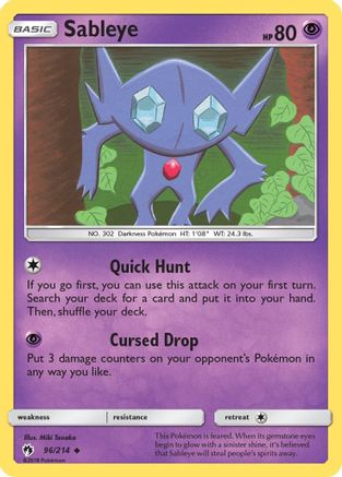Sableye (96/214) [Sun & Moon: Lost Thunder] Reverse Holofoil