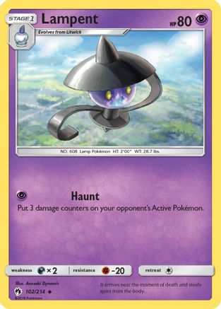 Lampent (102/214) [Sun & Moon: Lost Thunder] Reverse Holofoil